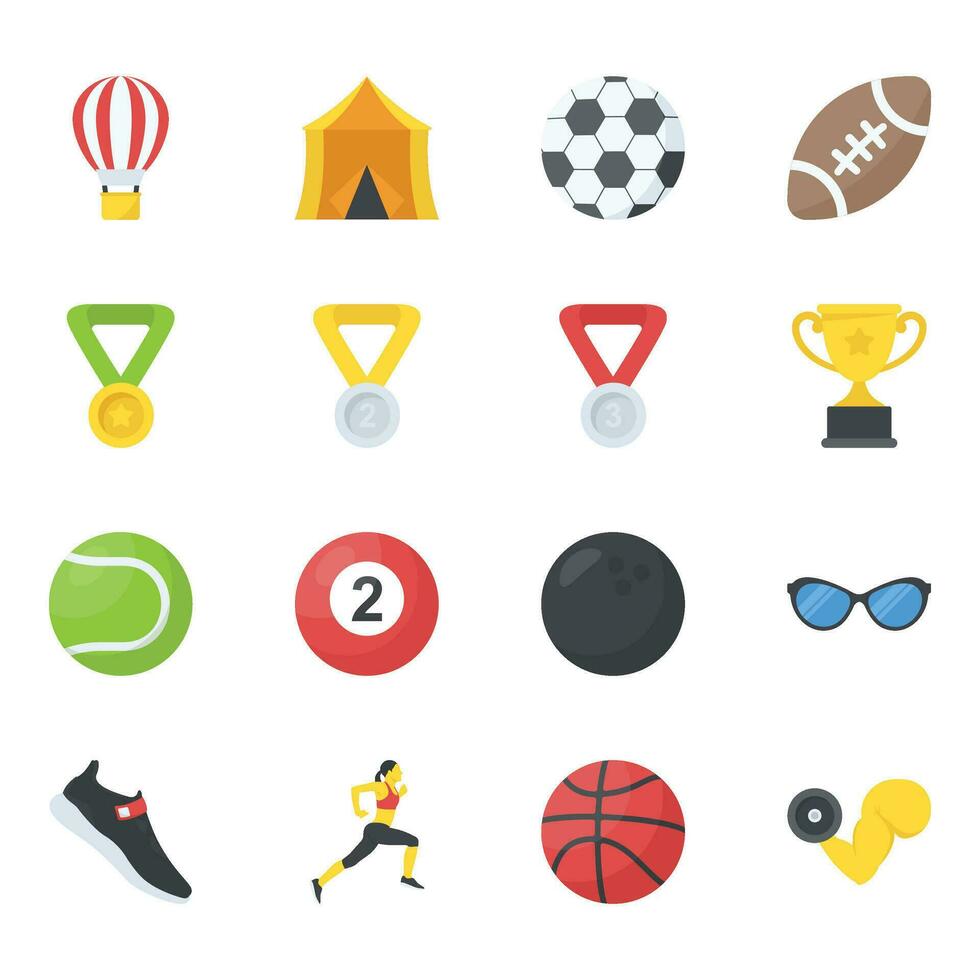 Activity Flat Icons Set vector