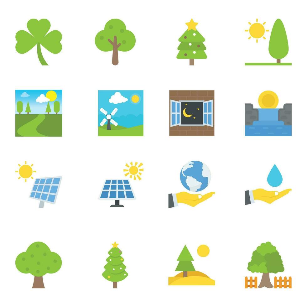 Nature Colored Vector Icons
