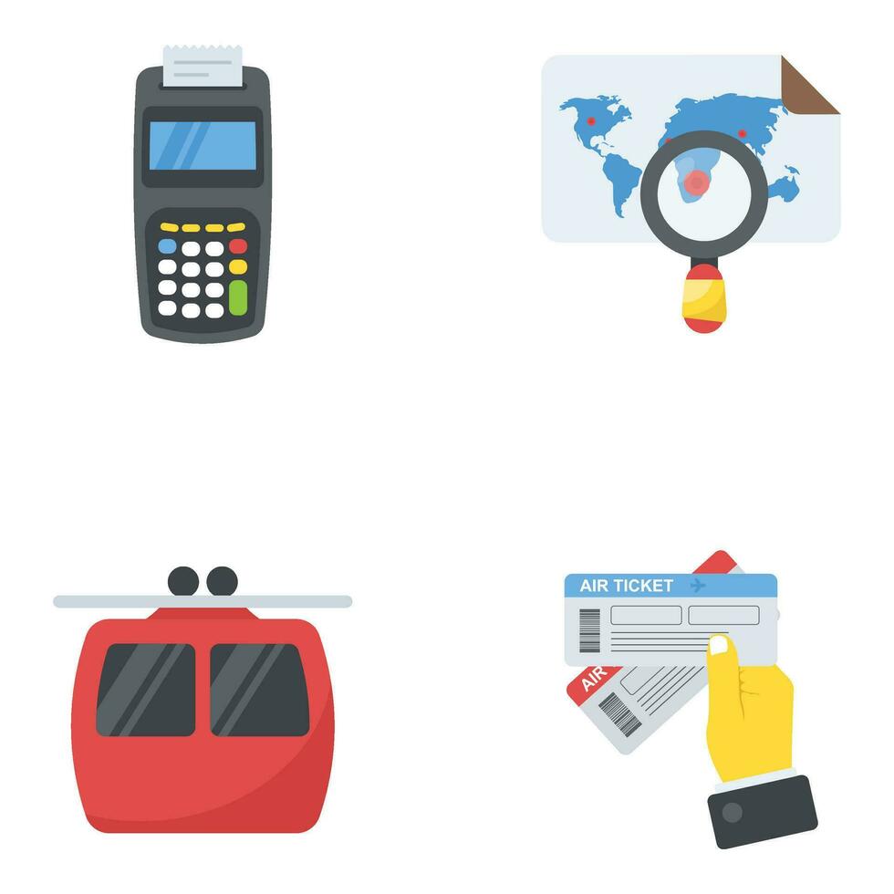 Flat Icons Set of Travel and Places vector