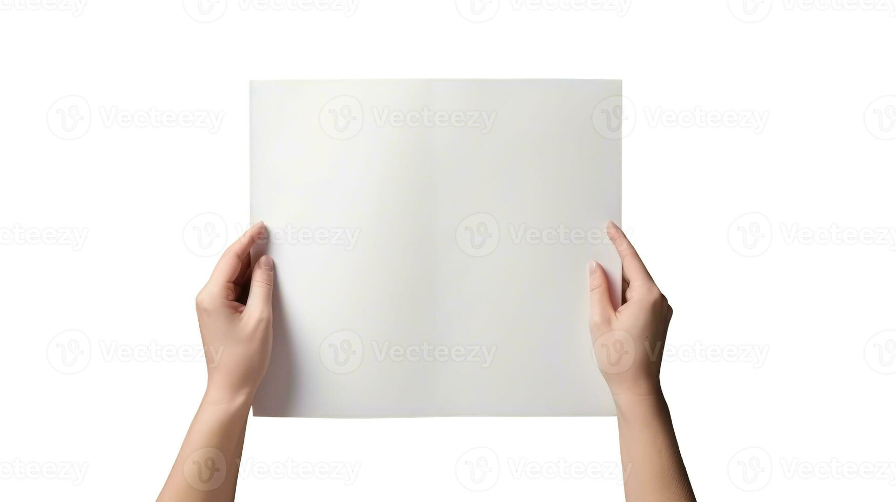 fotografía de humano mano participación blanco blanco doble papel. foto