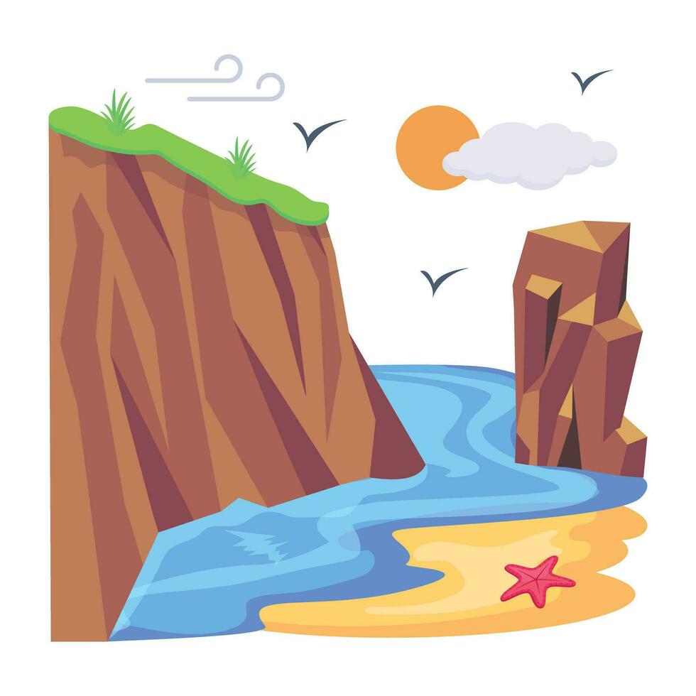 Pack of Beautiful Mountains Flat Vector Designs