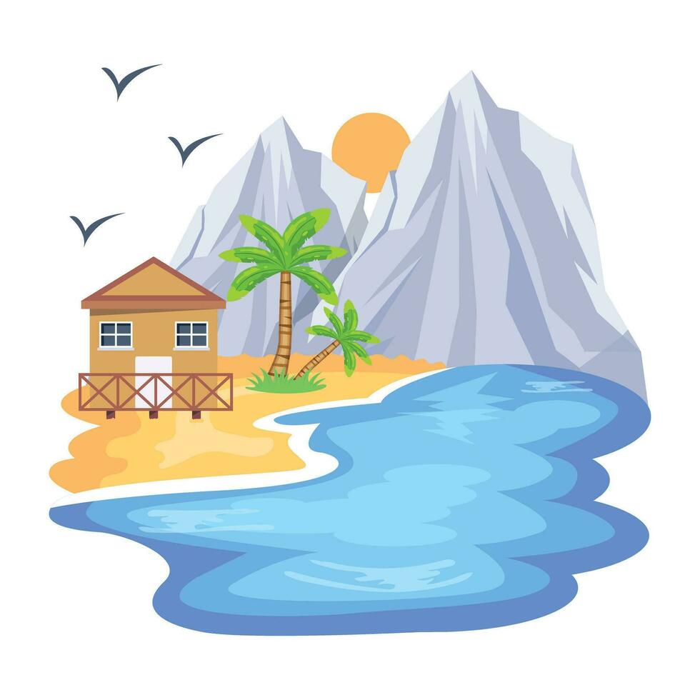 Pack of Beautiful Mountains Flat Vector Designs