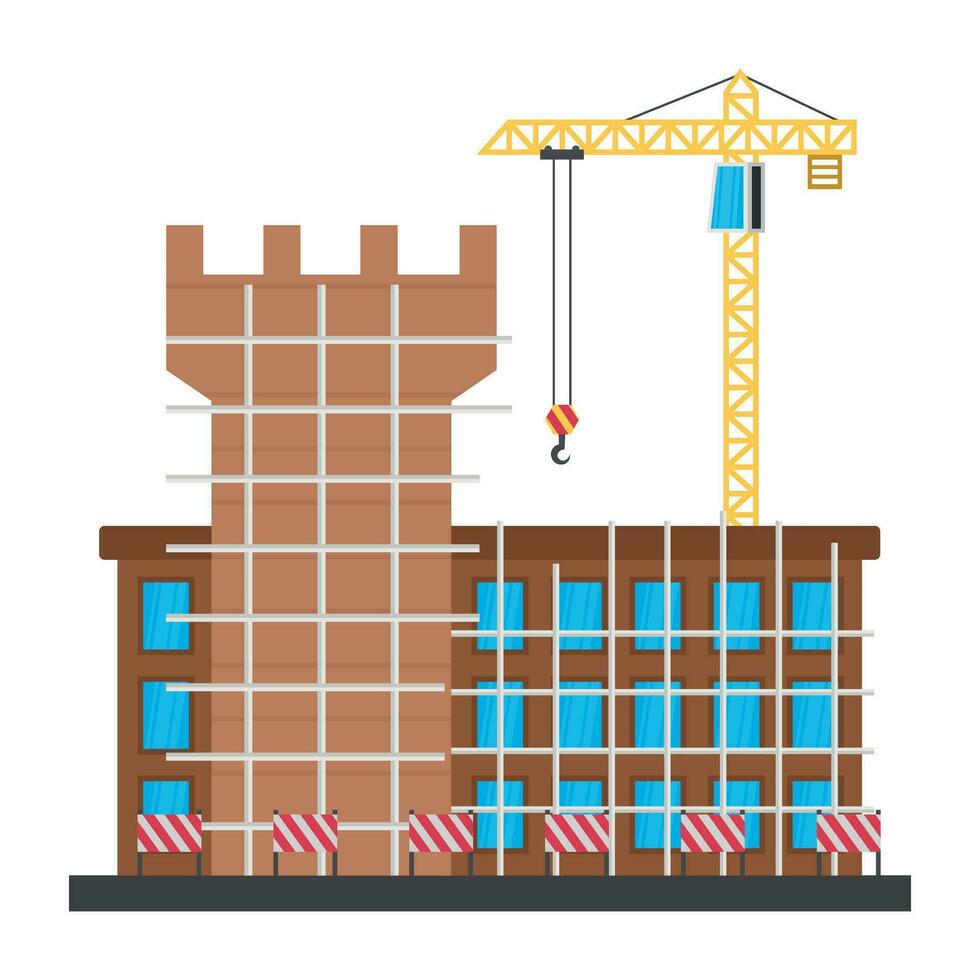 A scaffolding building which is in construction, commercial construction vector