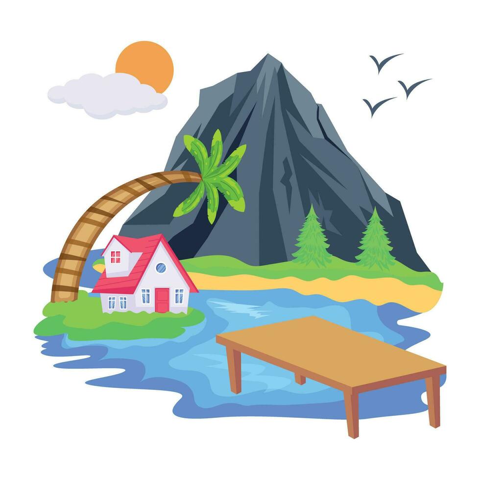 Pack of Beautiful Mountains Flat Vector Designs