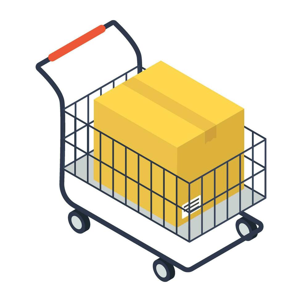 Trendy isometric vector design of parcels icon