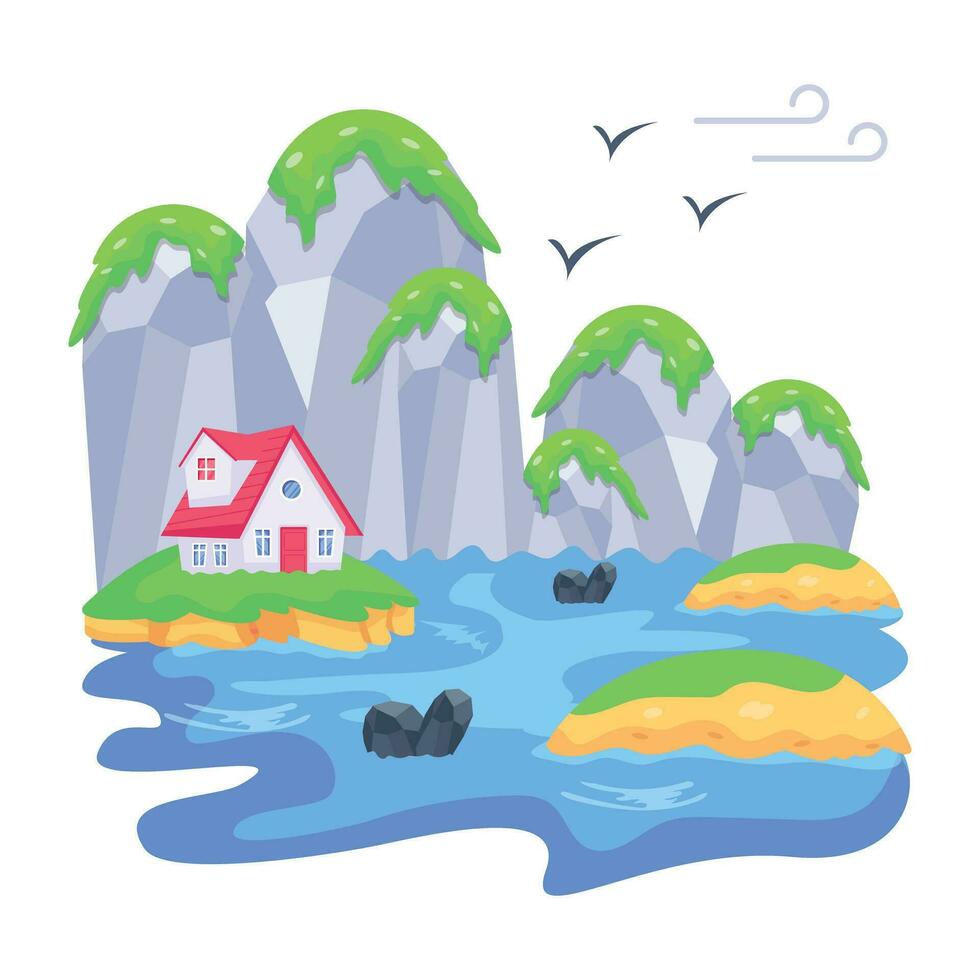 Pack of Beautiful Mountains Flat Vector Designs
