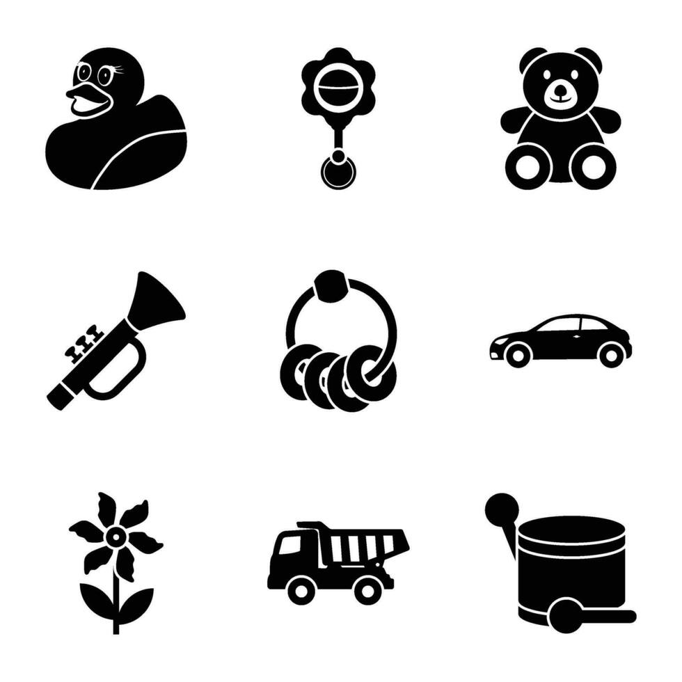 Pack of Childhood Flat Icons vector