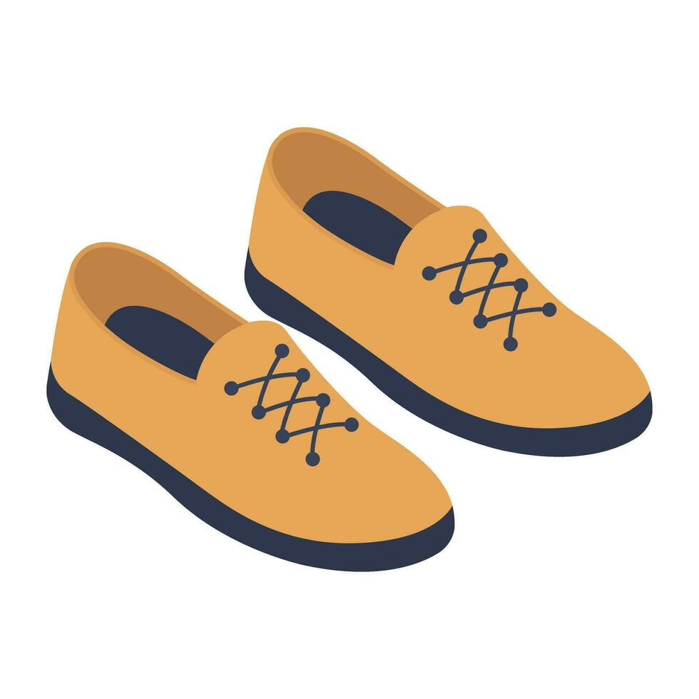 Isometric design of shoes vector, menswear footwear accessory vector