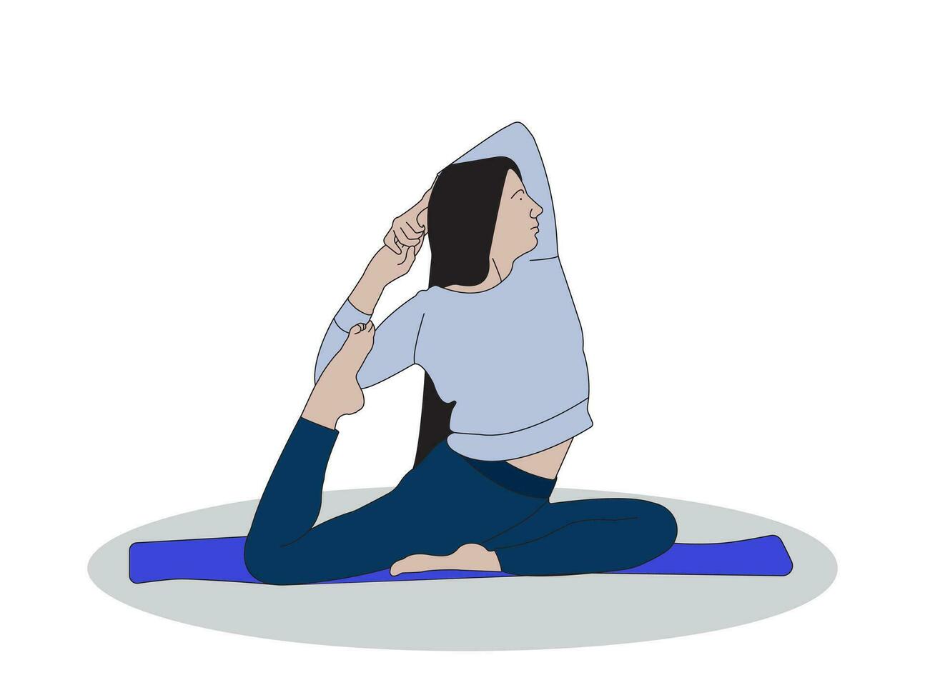 free yoga wellness in mind and body Colorful Line Art illustration, vector