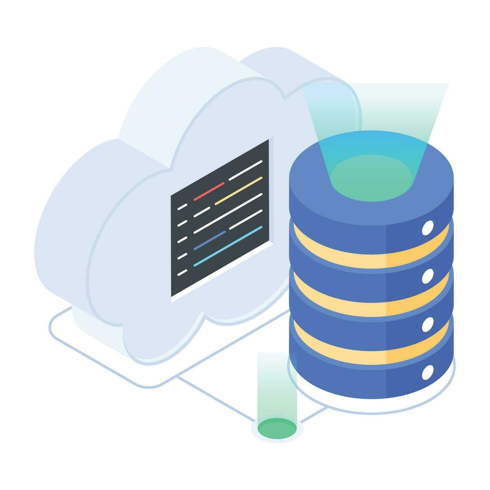 moderno de servidor bastidores isométrica icono vector