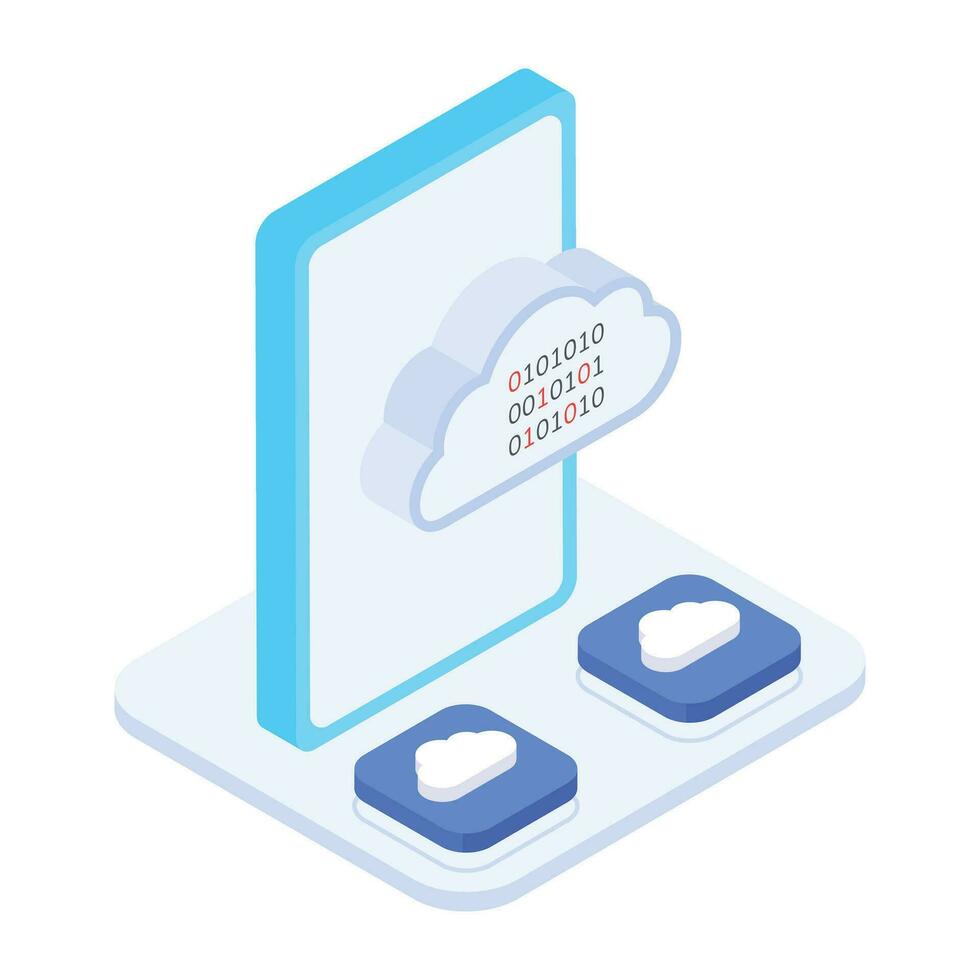 Modern of Server Racks Isometric Icon vector