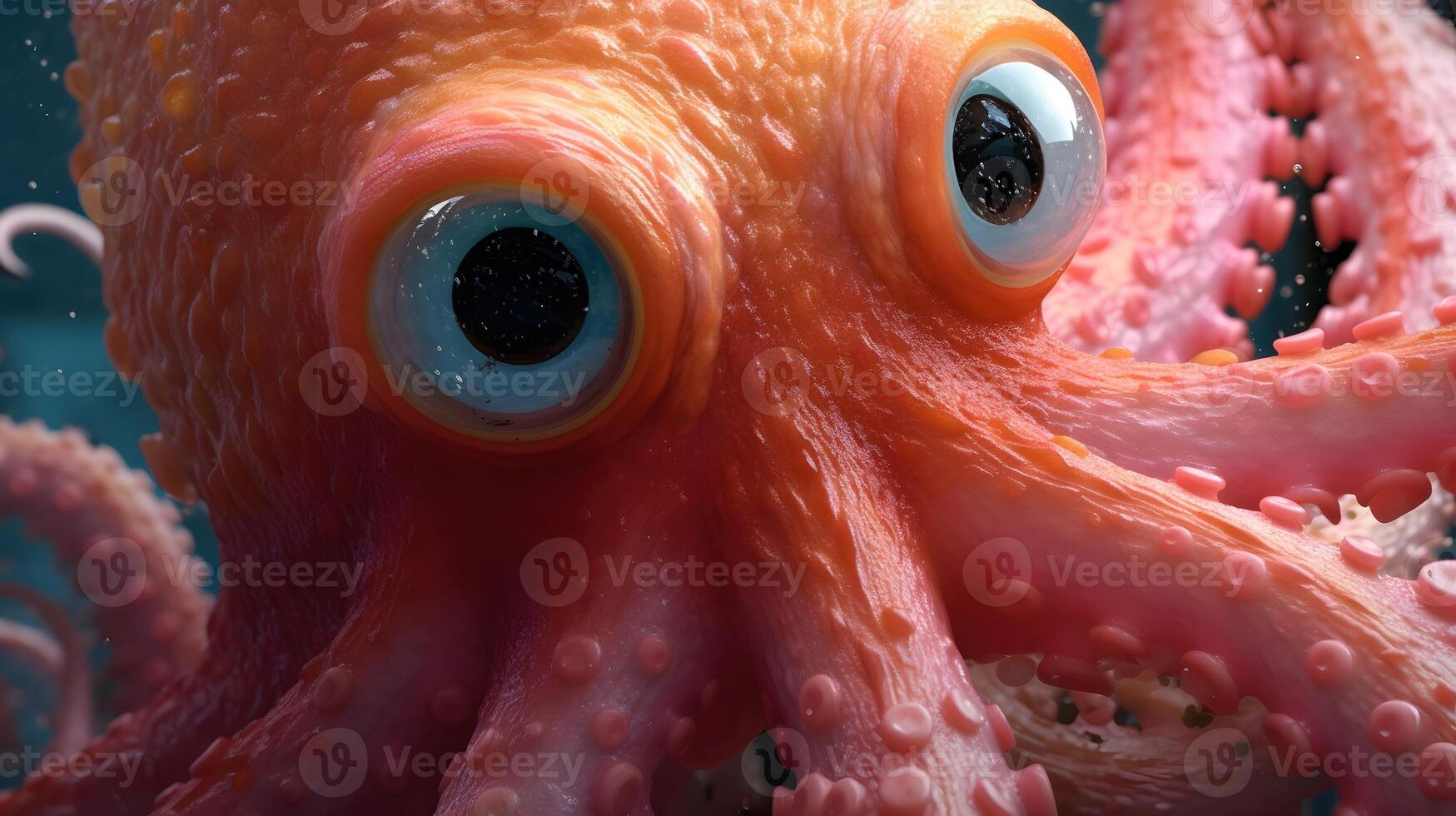 octopus - 3D cute rendering , photo