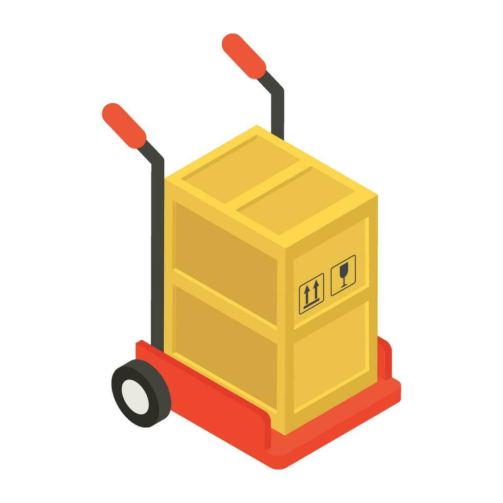 Trendy isometric vector design of parcels icon