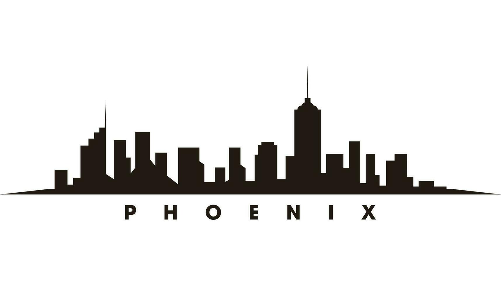 Phoenix skyline and landmarks silhouette vector