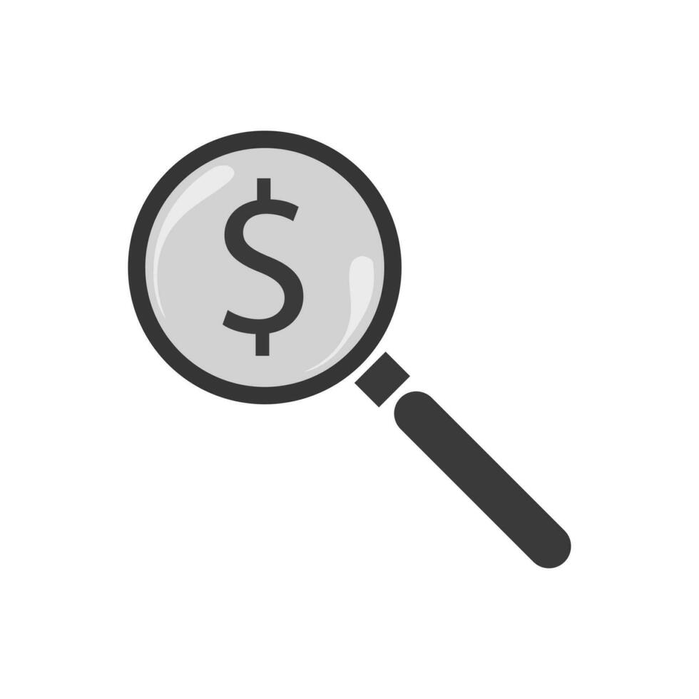 Looking For Money icon. Money search vector icon sign symbol. isolated on white background.