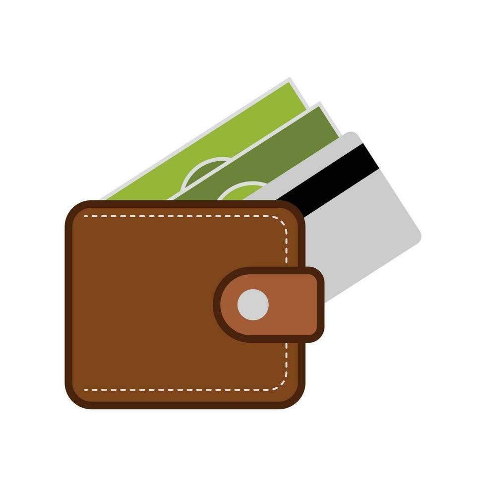 Wallet icon. flat design line icon isolated on white background. vector