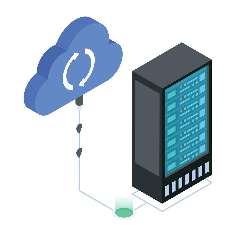 Pack of Data Servers Isometric Icons vector