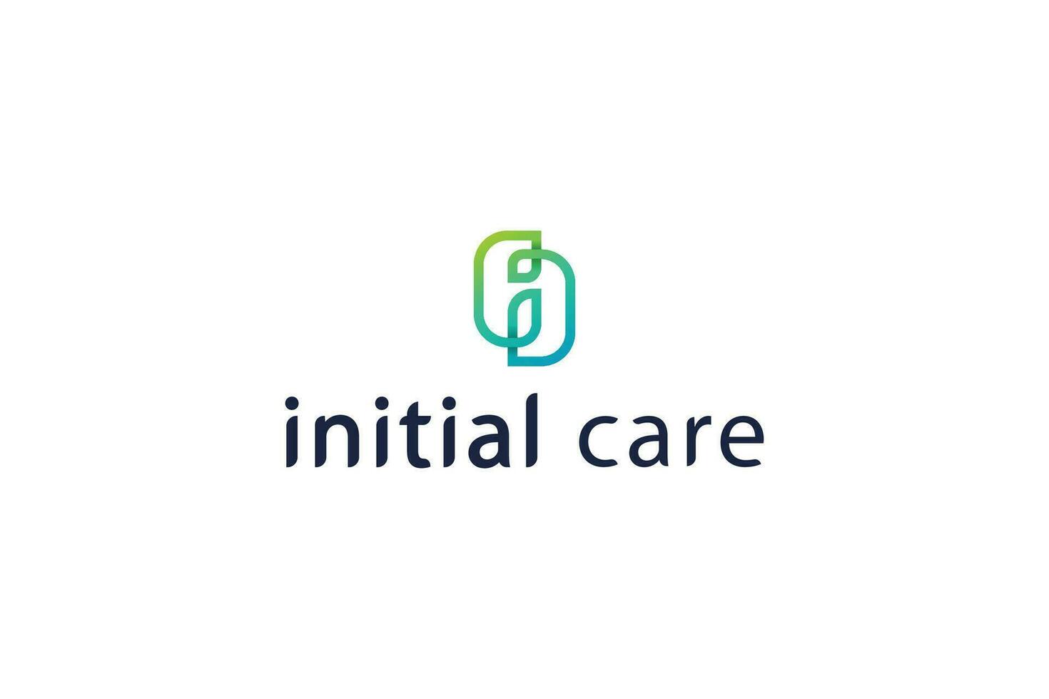 Letter i modern green colour line art unique creative logo vector