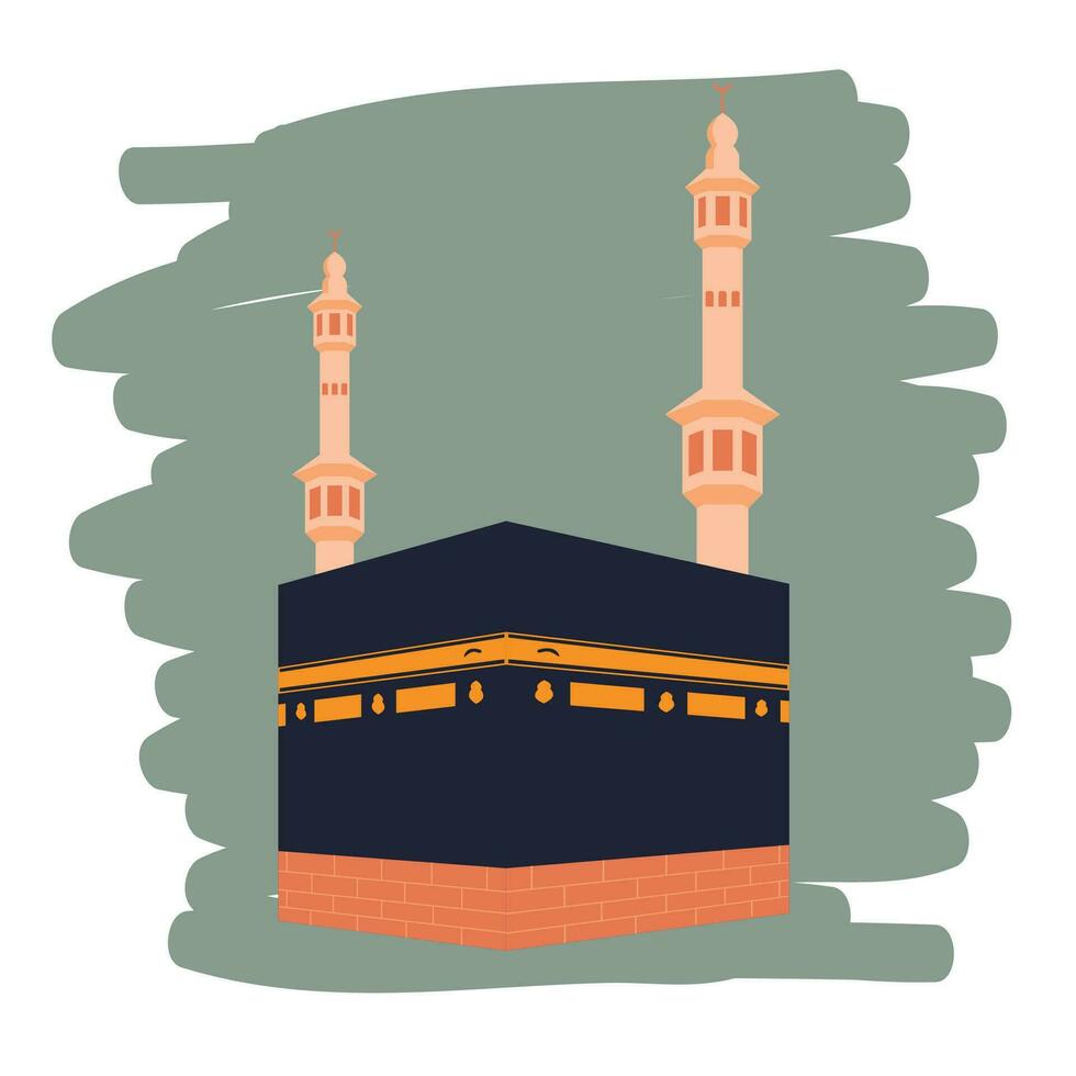 Holy kaaba islamic muslim religion icon design vector eid adha mubarak ramadan in mecca saudi arab