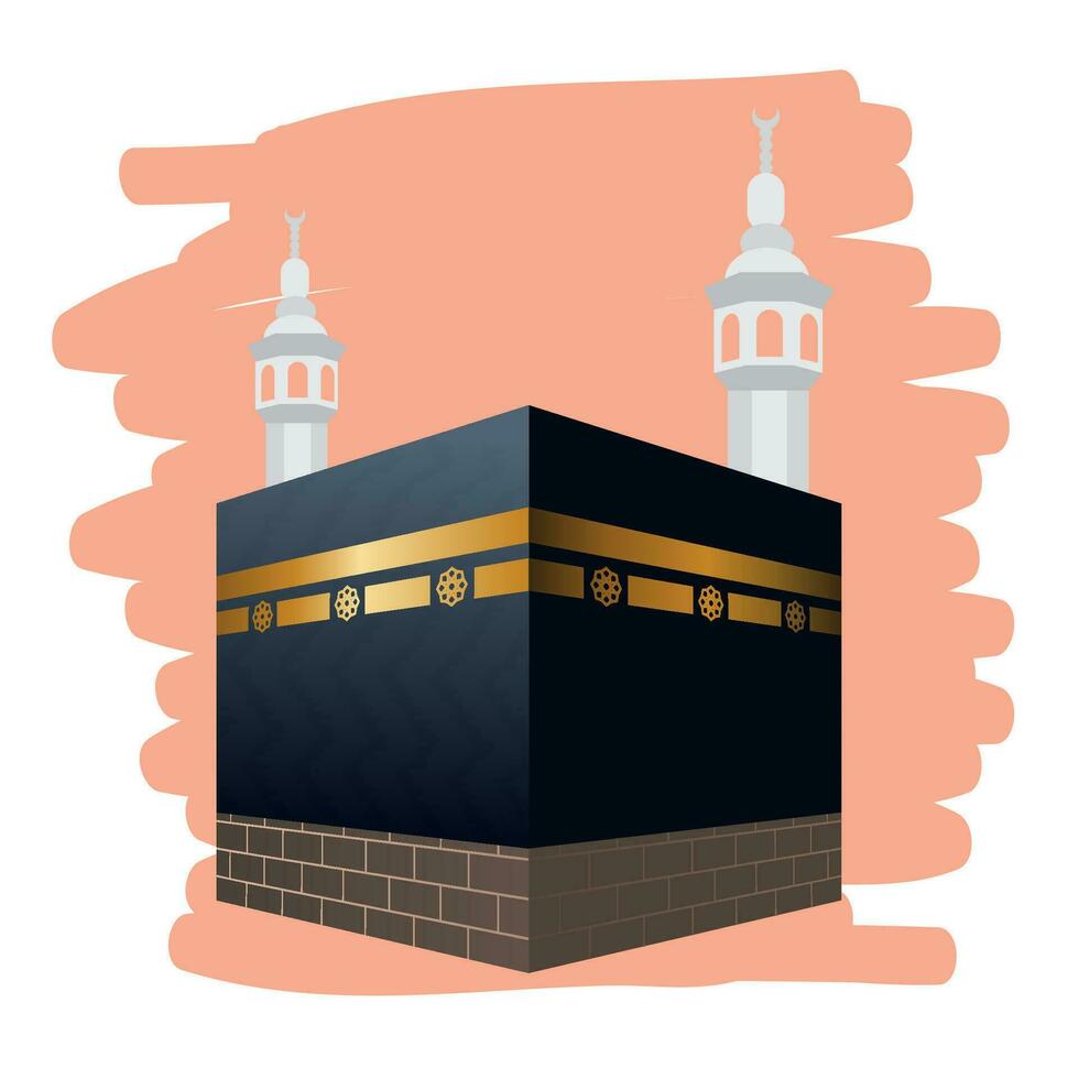 Holy kaaba islamic muslim religion icon design vector eid adha mubarak ramadan in mecca saudi arab