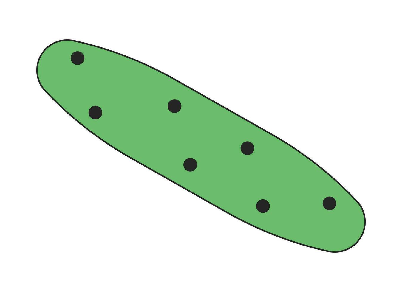 Fresh cucumber flat line color isolated vector object. Organic vegetable. Editable clip art image on white background. Simple outline cartoon spot illustration for web design