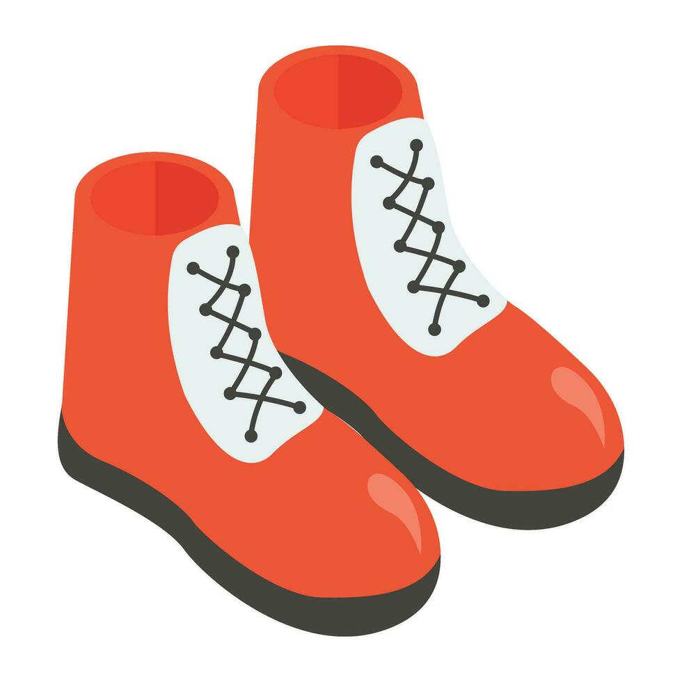 An isometric design of ankle shoes, footwear accessory vector