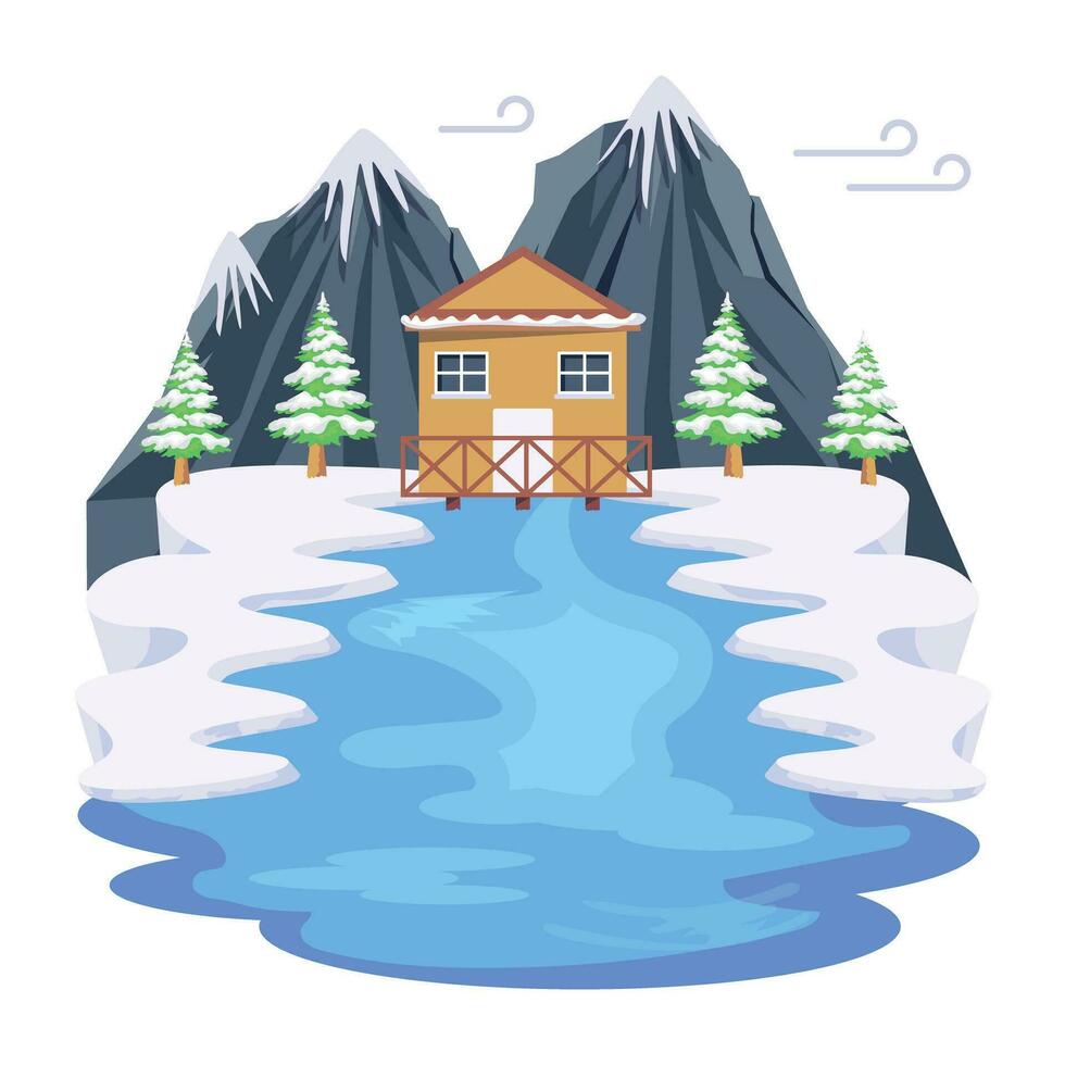 Pack of Beautiful Mountains Flat Vector Designs