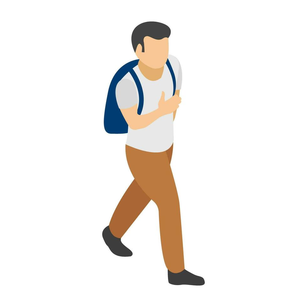 Flat icon design of learning student vector