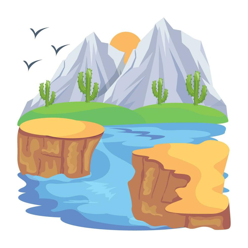 Pack of Beautiful Mountains Flat Vector Designs