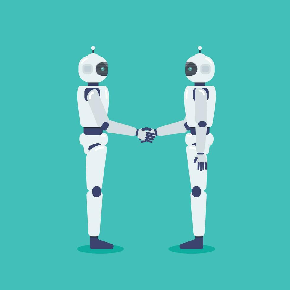 Handshake between two robots vector