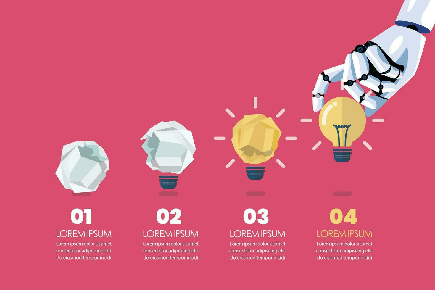 Robot changing gabage to idea infographic vector
