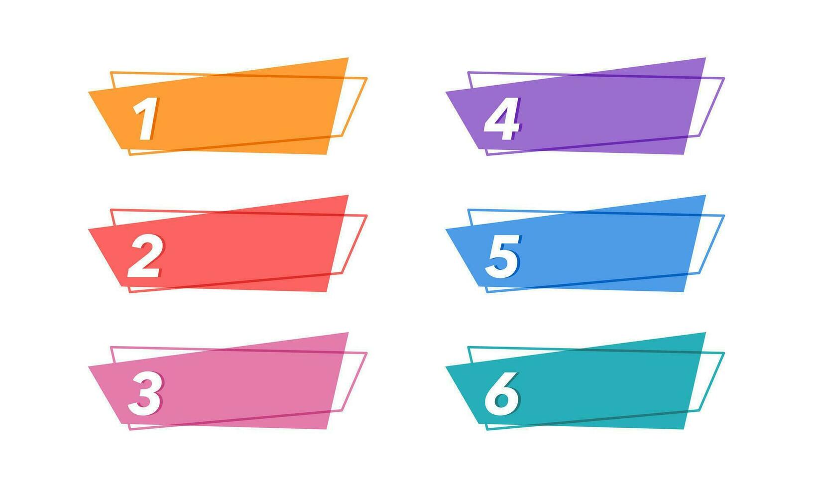 Infographic labels design template. 6 labels colorful. Vector illustration.