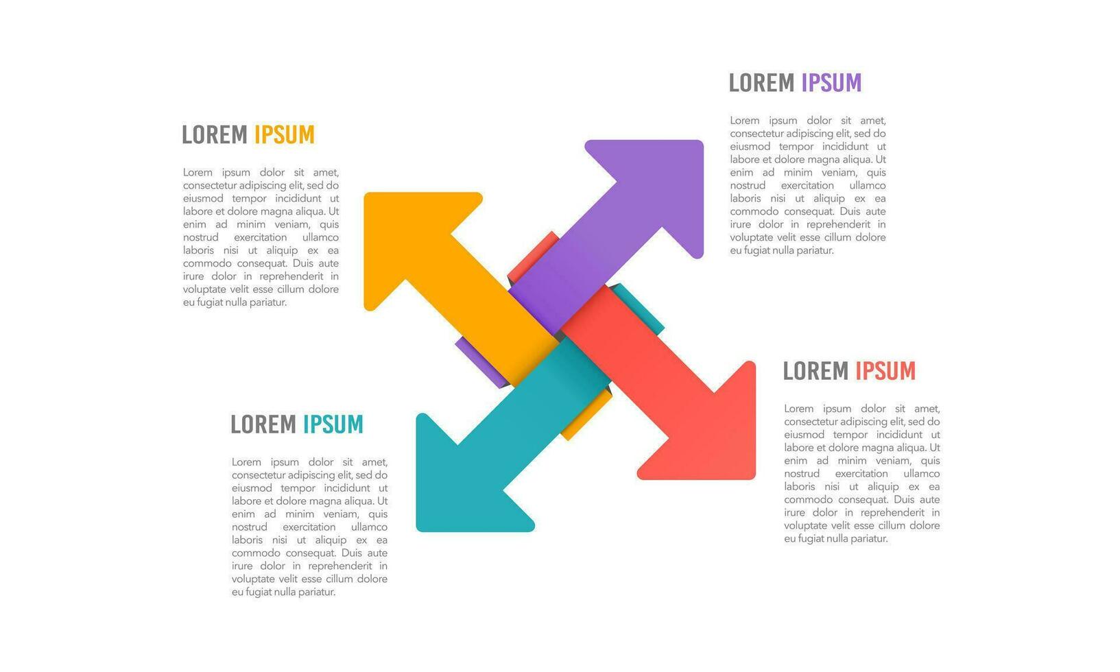 Infographic 4-way arrow option. Vector illustration.