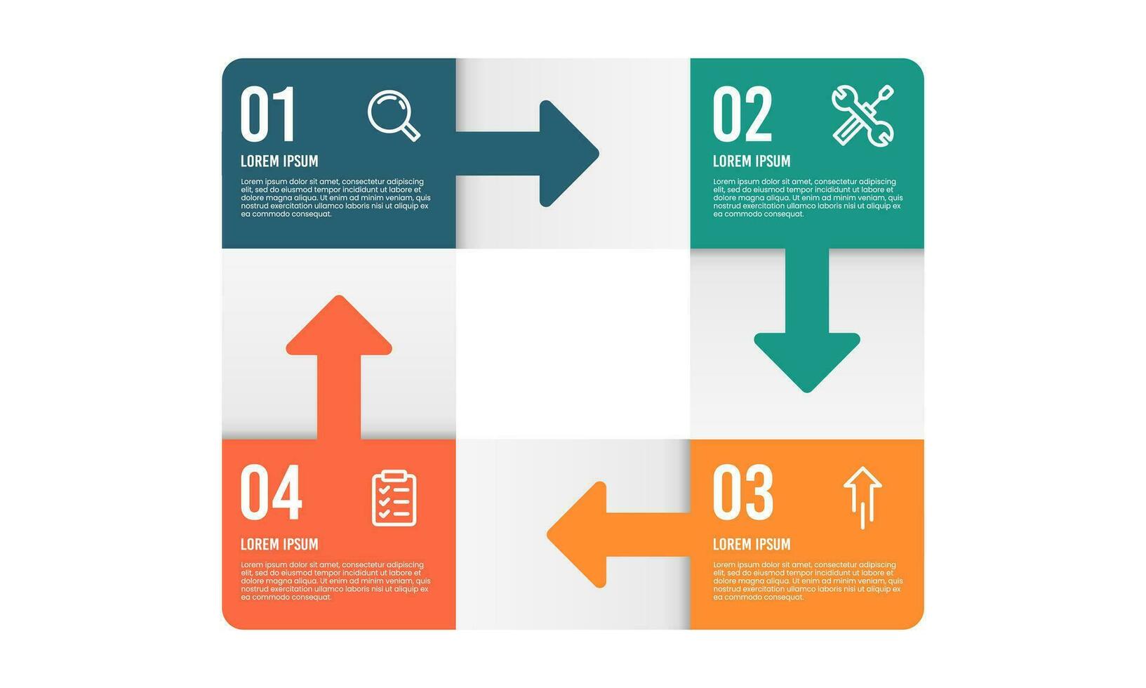 4 ciclos infografía con flecha opciones.vector ilustración. vector