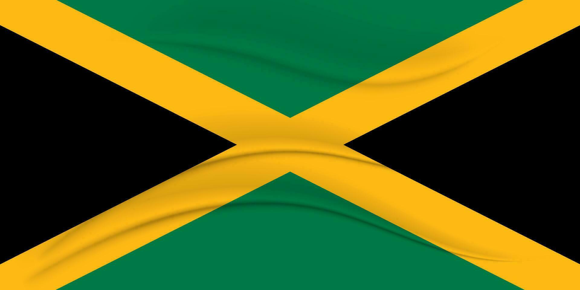 nacional bandera de Jamaica con seda efecto. 3d ilustración, político bandera, vector