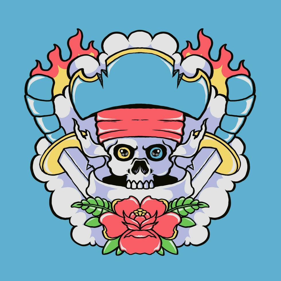 skull pirates illustration vector