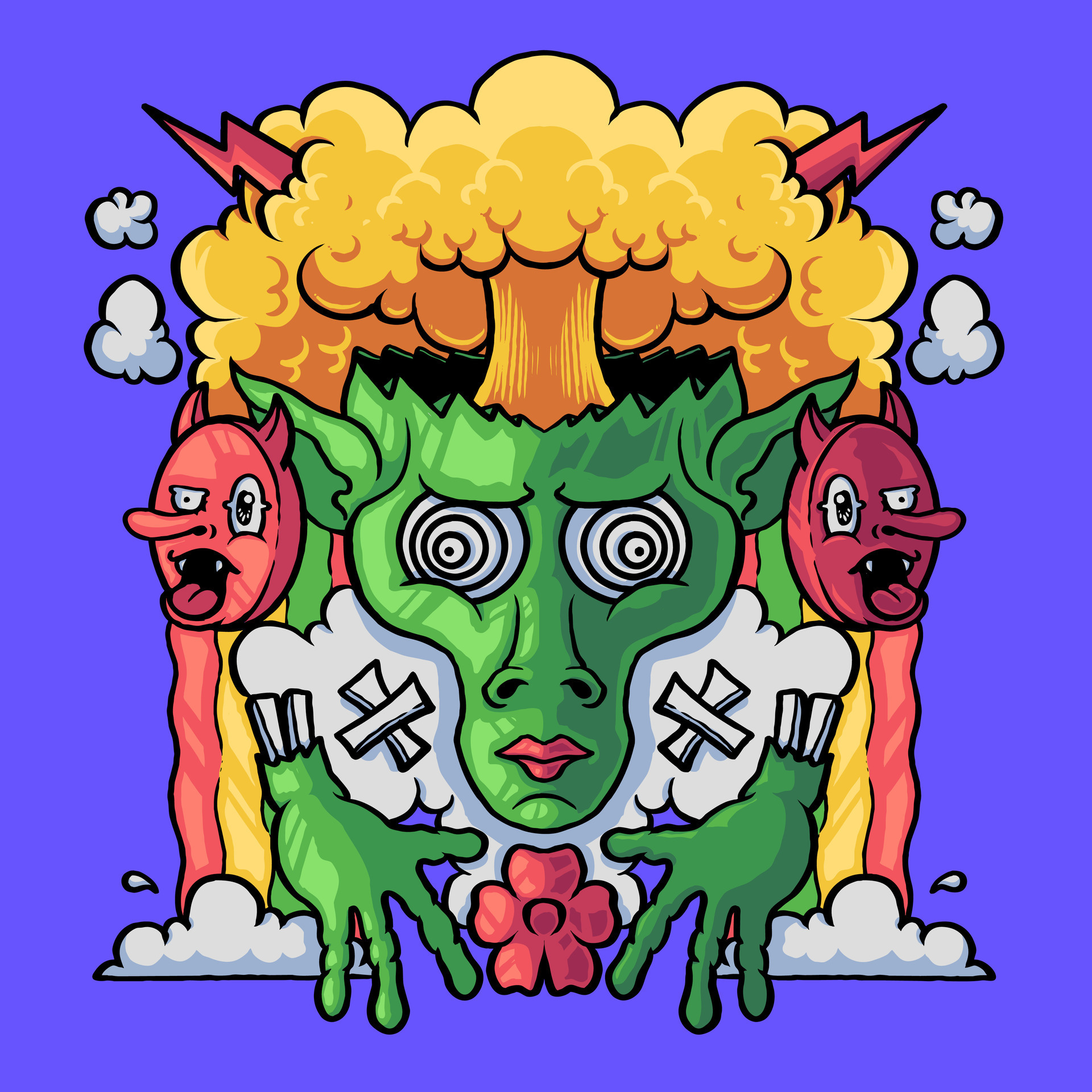 alien head exploding 25463888 Vector Art at Vecteezy