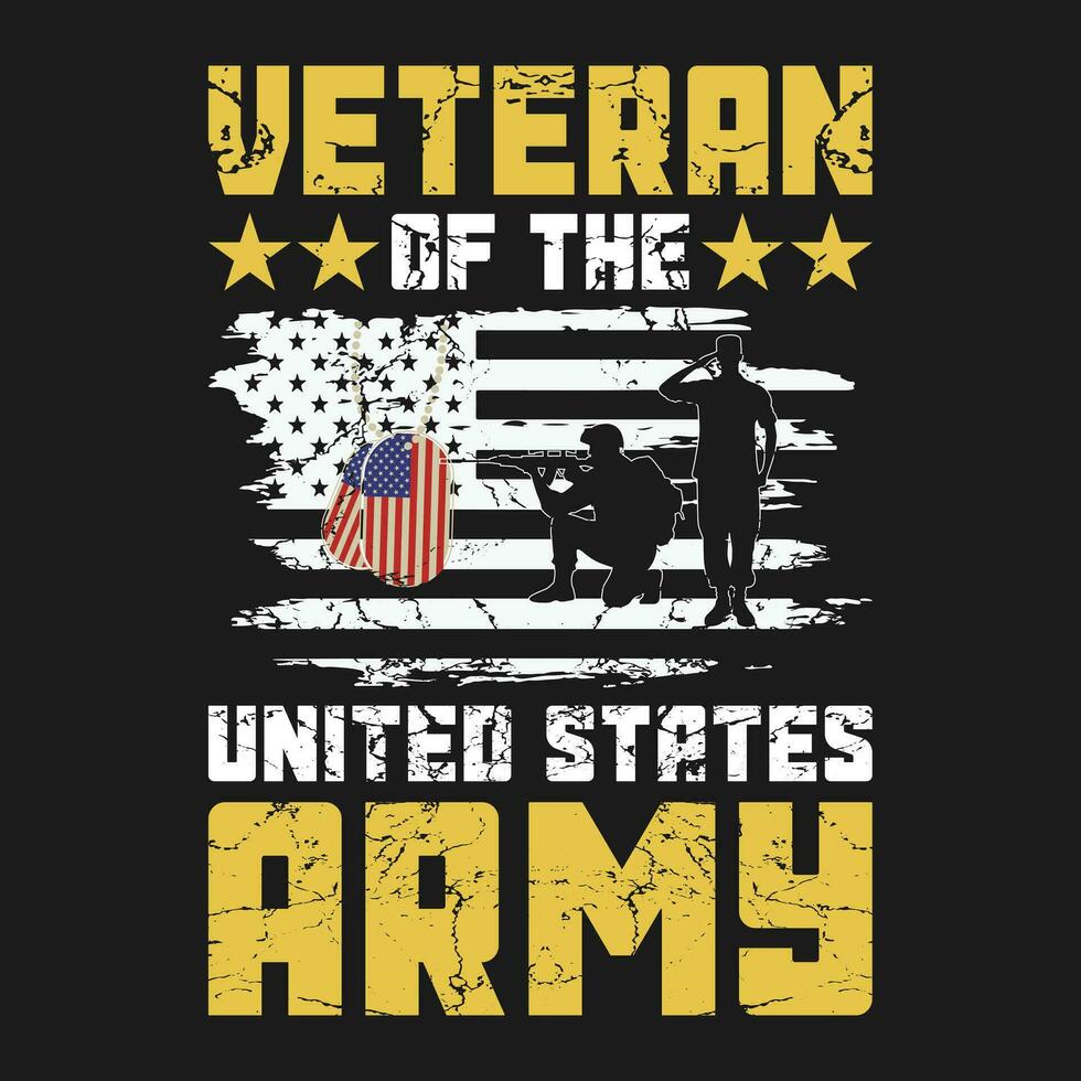 Veteran of United States US Army veteran T-Shirt design vector