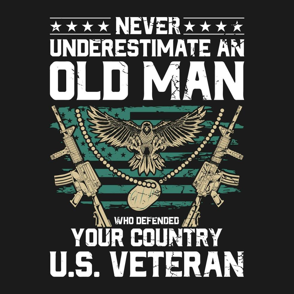 funny US Veteran veterans day Us Patriot gift T-Shirt vector