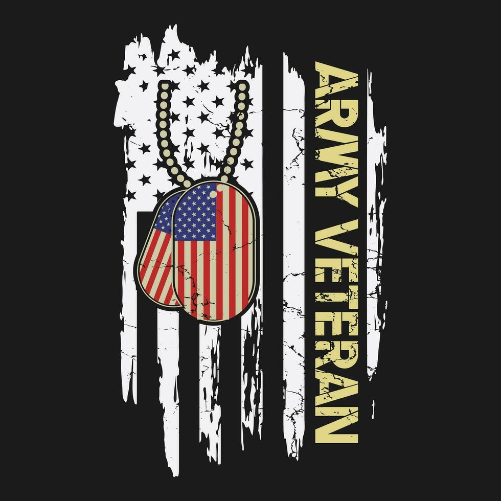 Proud Us Army Veteran T-Shirt design vector