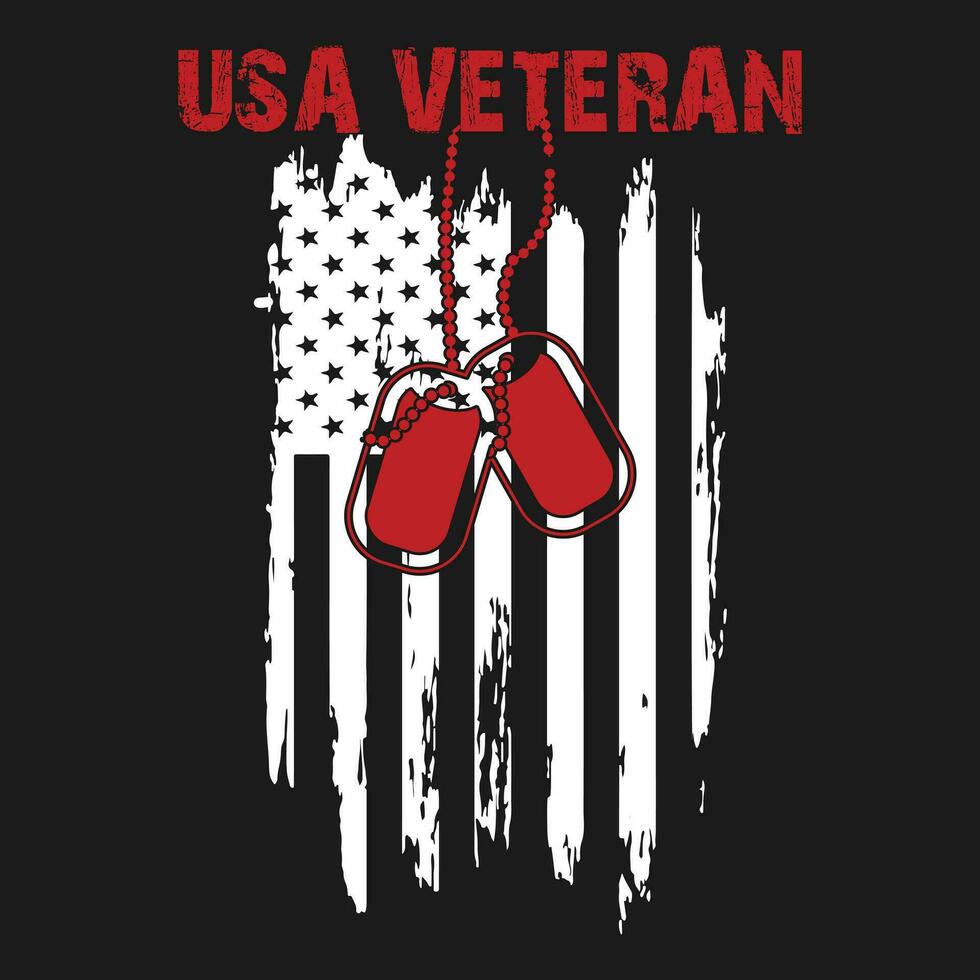 funny USA Veteran American Flag t shirt design vector
