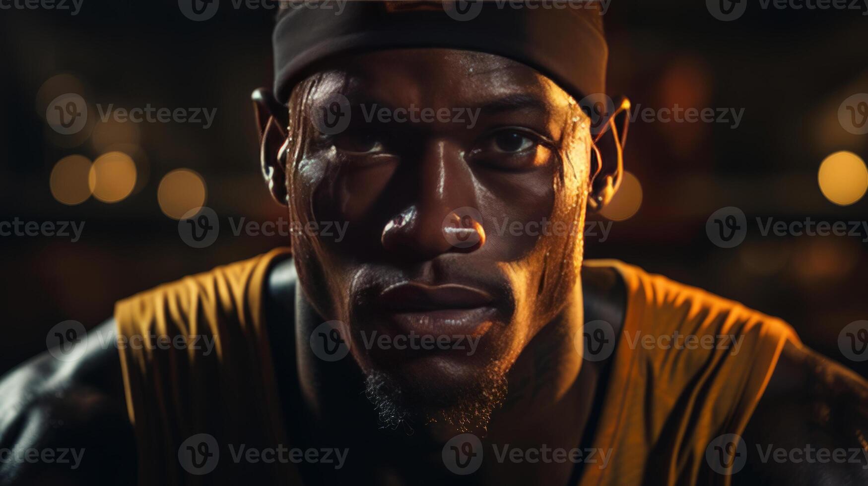 A basketball player with his hands on the ball, in the style of softbox lighting, dark yellow and dark brown. photo