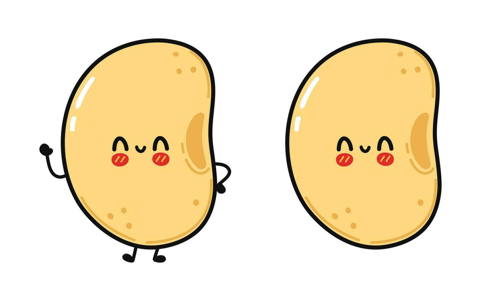 Soy Bean character. Vector hand drawn cartoon kawaii character illustration icon. Isolated on white background. Soy Bean character concept