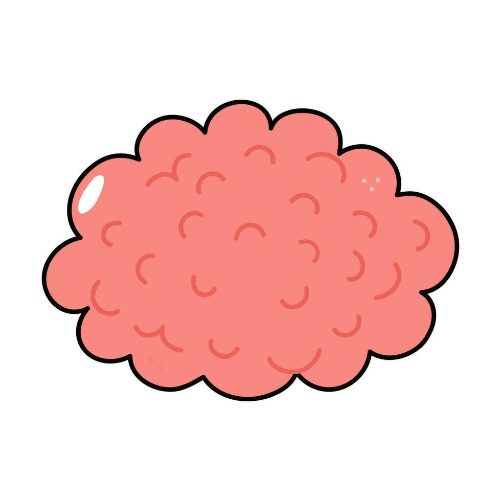Brain character. Vector hand drawn traditional cartoon vintage, retro, kawaii character illustration icon. Isolated on white background. Brain character concept