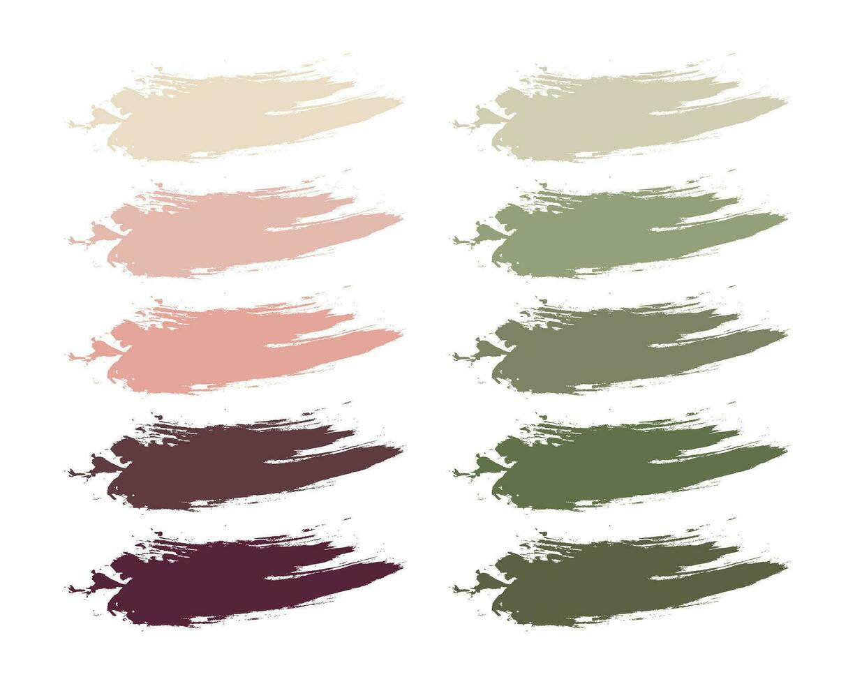 Set of grunge spiral brush strokes, pastel colored acrylic brush strokes. Decor, vector