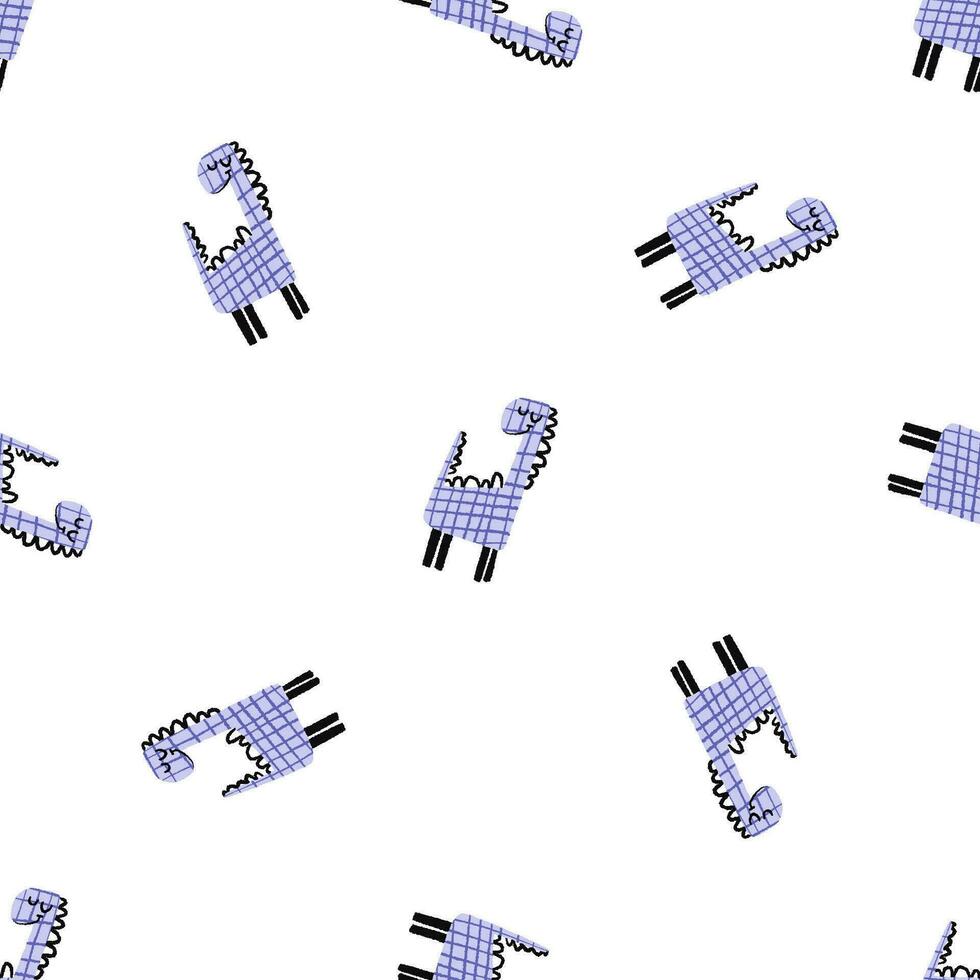 Childish seamless dino pattern. Endless design for wrapping paper with dinosaur, monster illustration vector