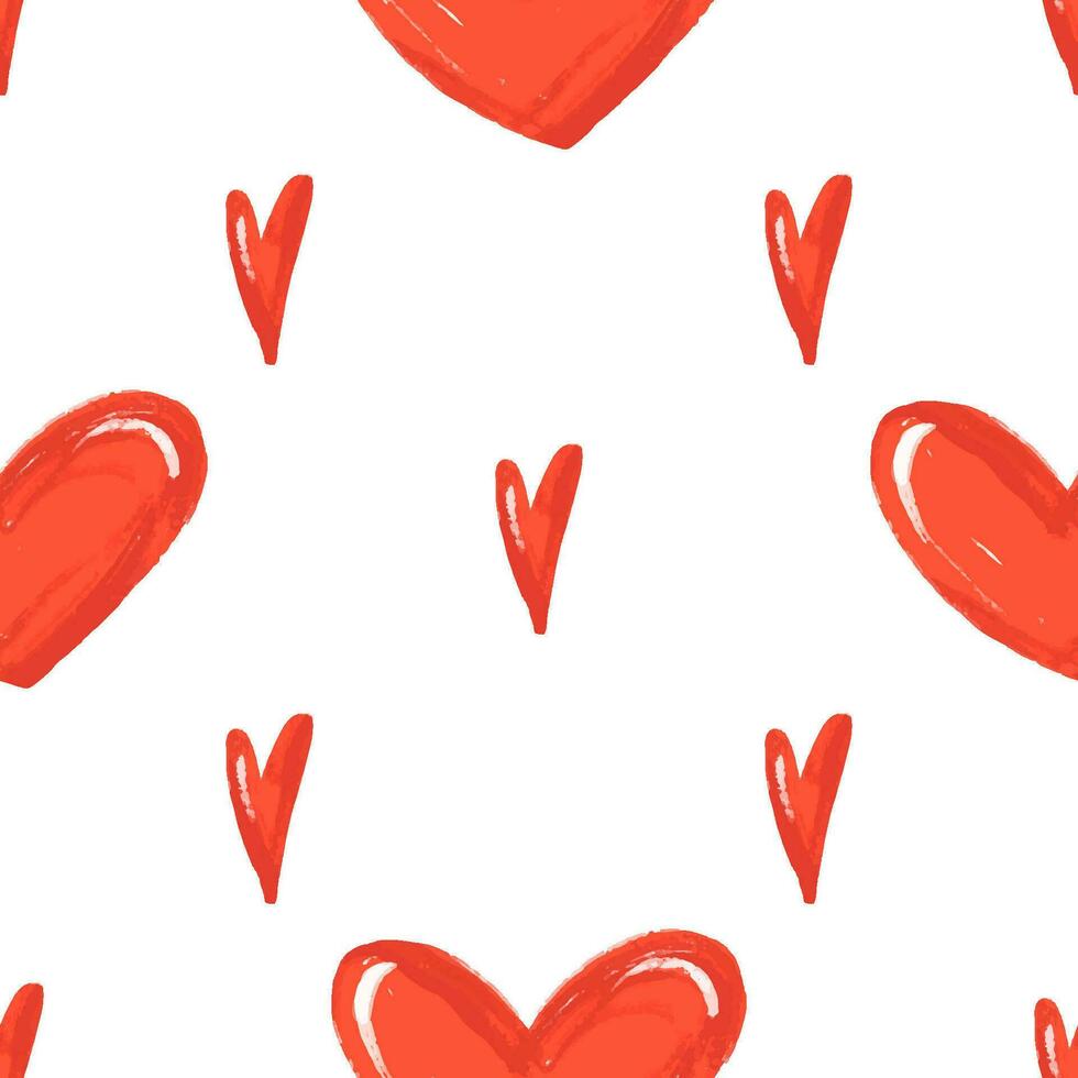 Wall Mural Seamless background with red hearts. Vector