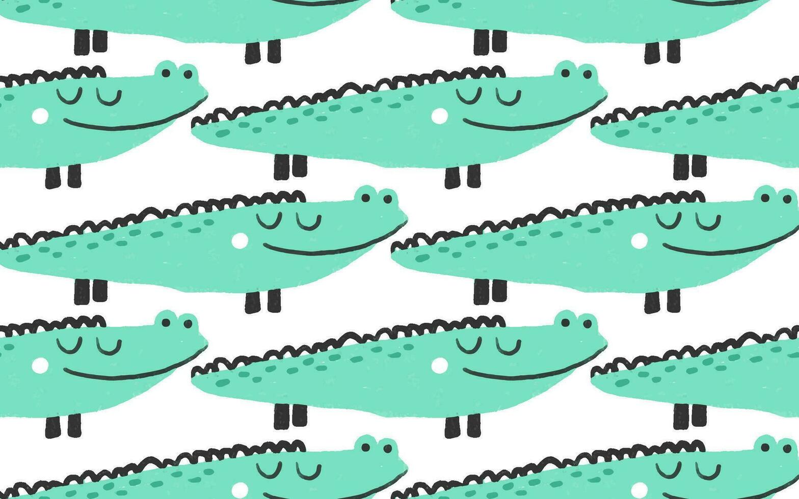 Hand drawing cute crocodile seamless pattern illustration for baby room, nursery. Illustration design for fashion fabrics, textile graphics, prints, wrapping, textile. vector