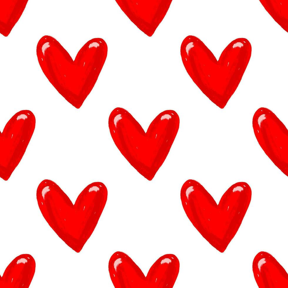 Beautiful seamless background with pink hearts. Valentine's Day. Seamless love heart design  background. Endless pattern on Valentine's day. The seamless texture with colored hearts. vector