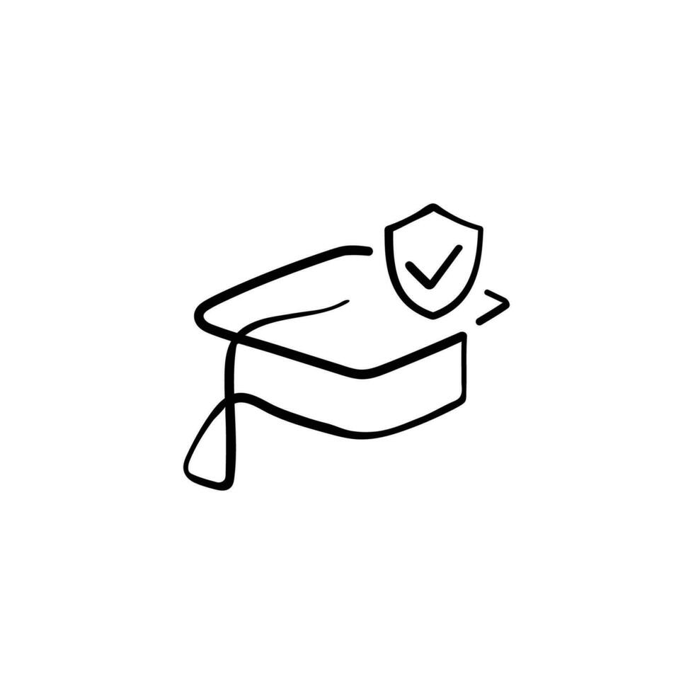 Education Insurance Line Style Icon Design vector